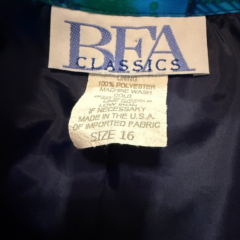 VINTAGE BFA CLASSIC BLUE & GREEN BLAZER - Picture 4 of 4